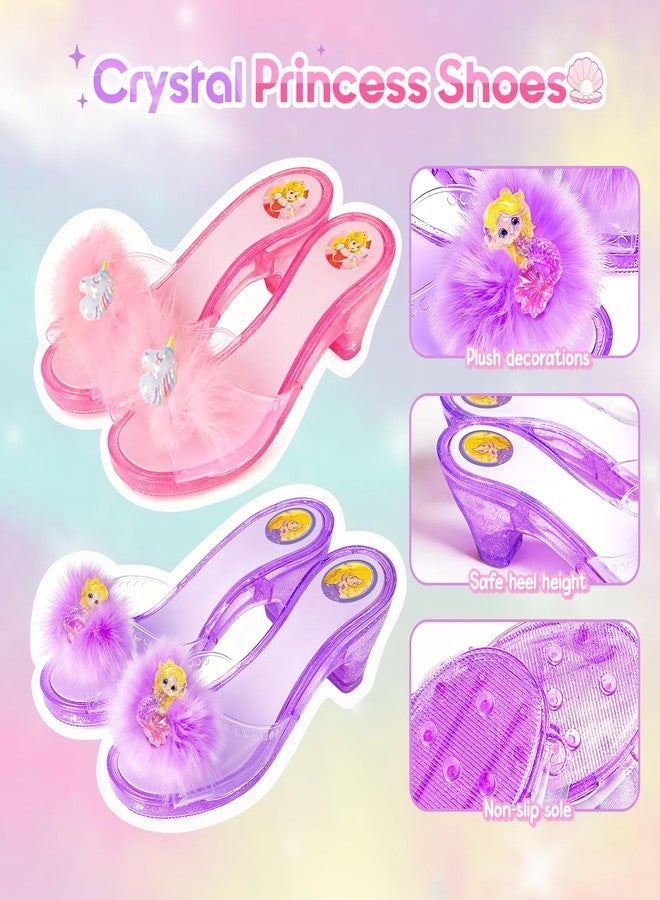 STOPKLAS Princess Dress Up CLothes with Princess Shoes, Kids' Dress Up & Pretend Play Costumes for Little Girls, Mermaid & Unicorn Dress Up Toys Set for Toddlers, Christmas Birthday Gifts for 3-6 Role Play - Image 4